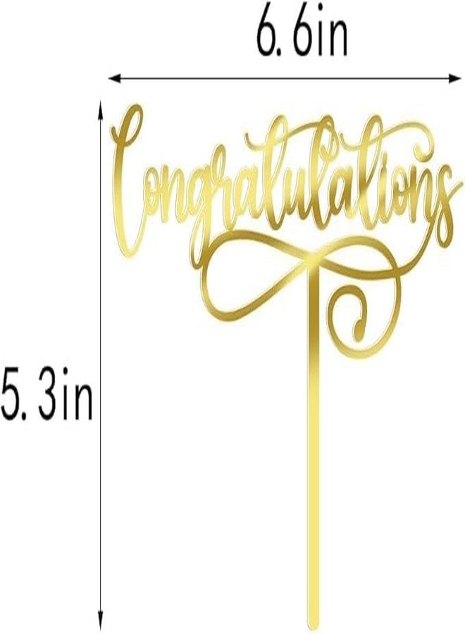 pop colours Glitter Gold Congratulations Cake Topperr | Decorative Party Celebration Supplies | Cake Topper Congratulations Cake Decor | Gold Wooden Cake Topperr - Image 3